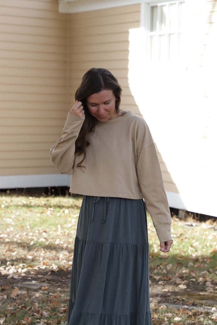 The French Terry Cropped Pullover